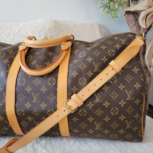 BEAUTIFUL ❤Authentic LV Keepall 55 Bandouliere w/ Strap Travel Bag Monogram - Picture 4 of 16